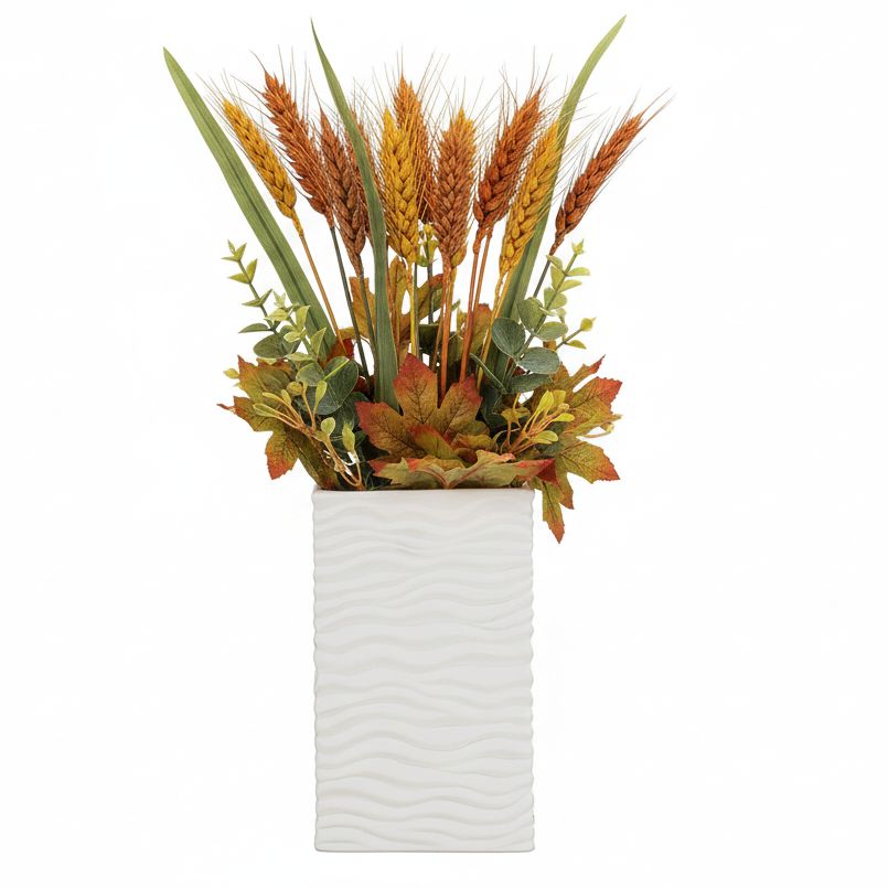 Quarin Embossed Wavy Ceramic Vase