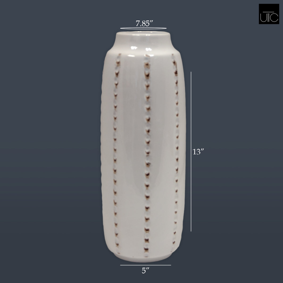 Tallis Ceramic Vase with Textured Design