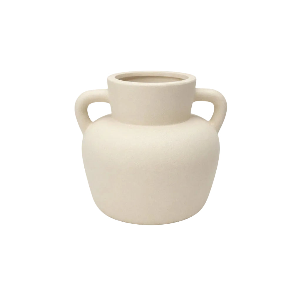 Peyton Bellied Ceramic Vase with Dual Loop Handles
