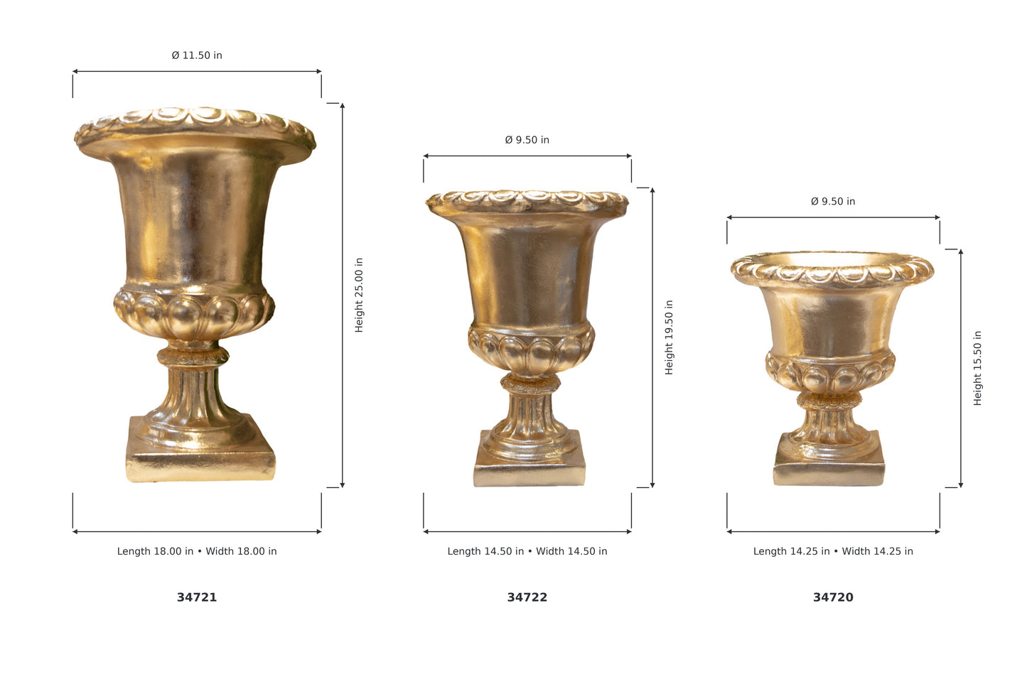 Chen Banded-Pedestal Fiberglass Urn