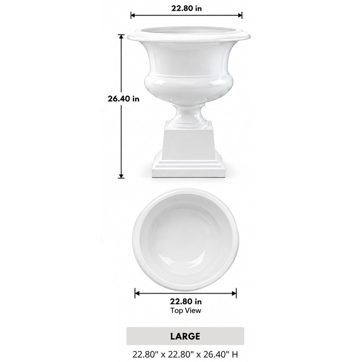 Aluna Campagna Fiberglass Urn Planter with Pedestal