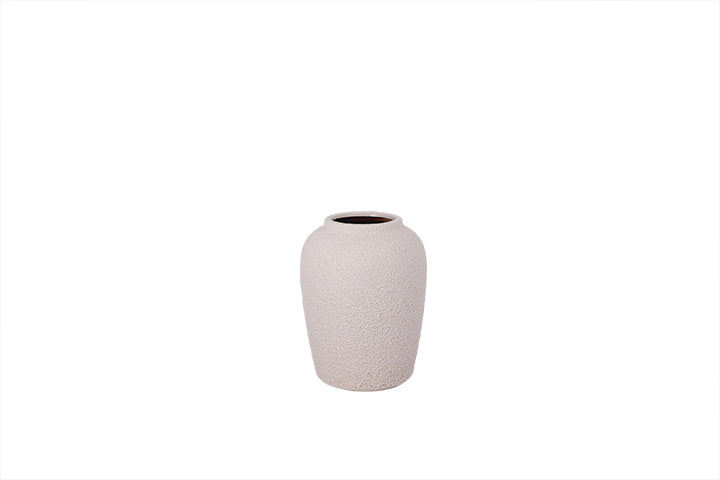 Ovoid Ceramic Vase With Rough Pebbled Surface