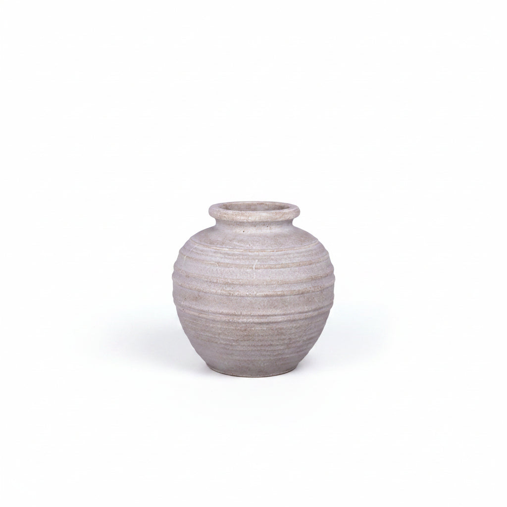 Vivi Bulbous Ribbed Terracotta Vase