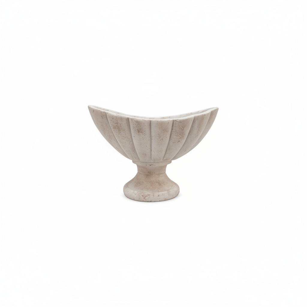 Decorative stone bowl on a white background