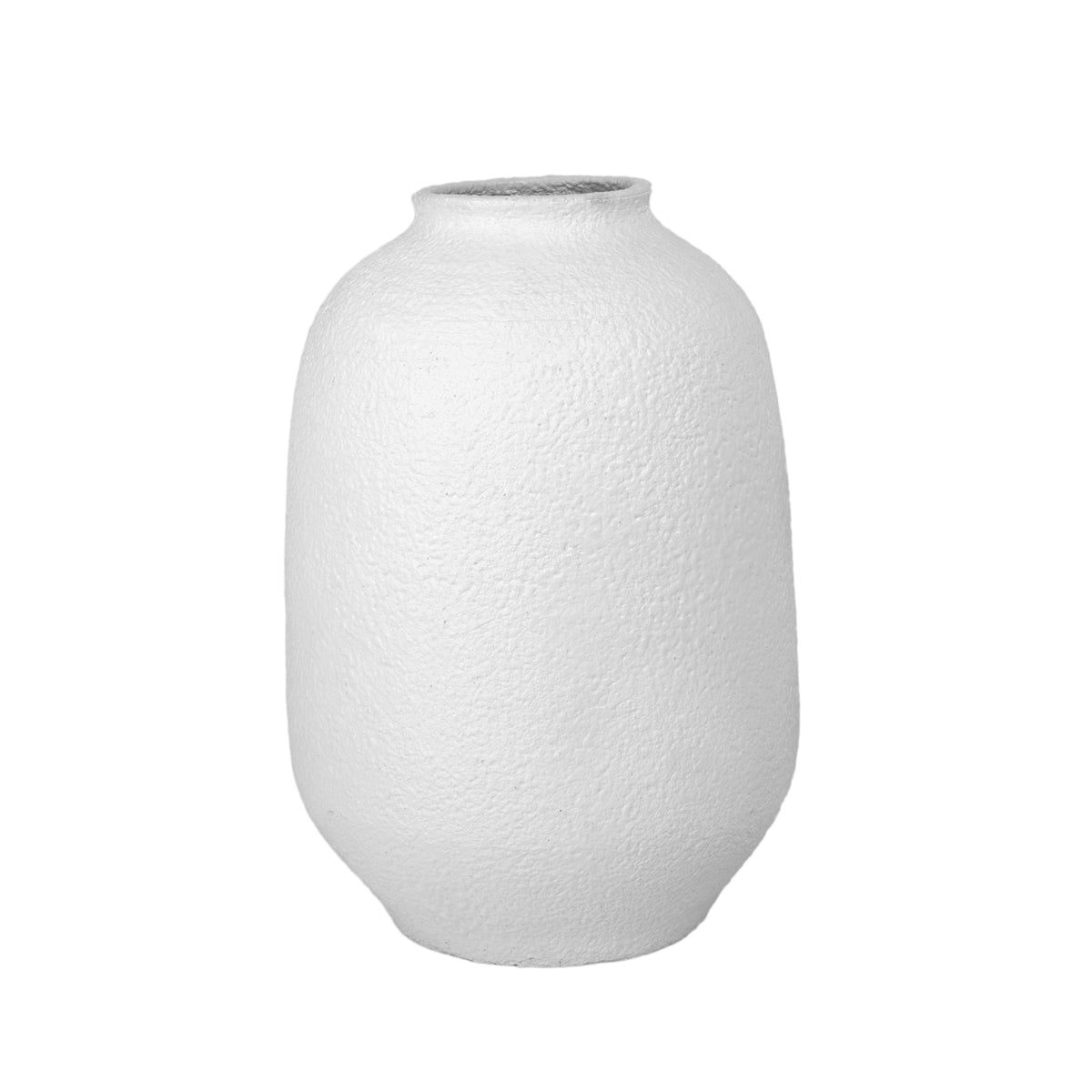 White textured vase on a white background