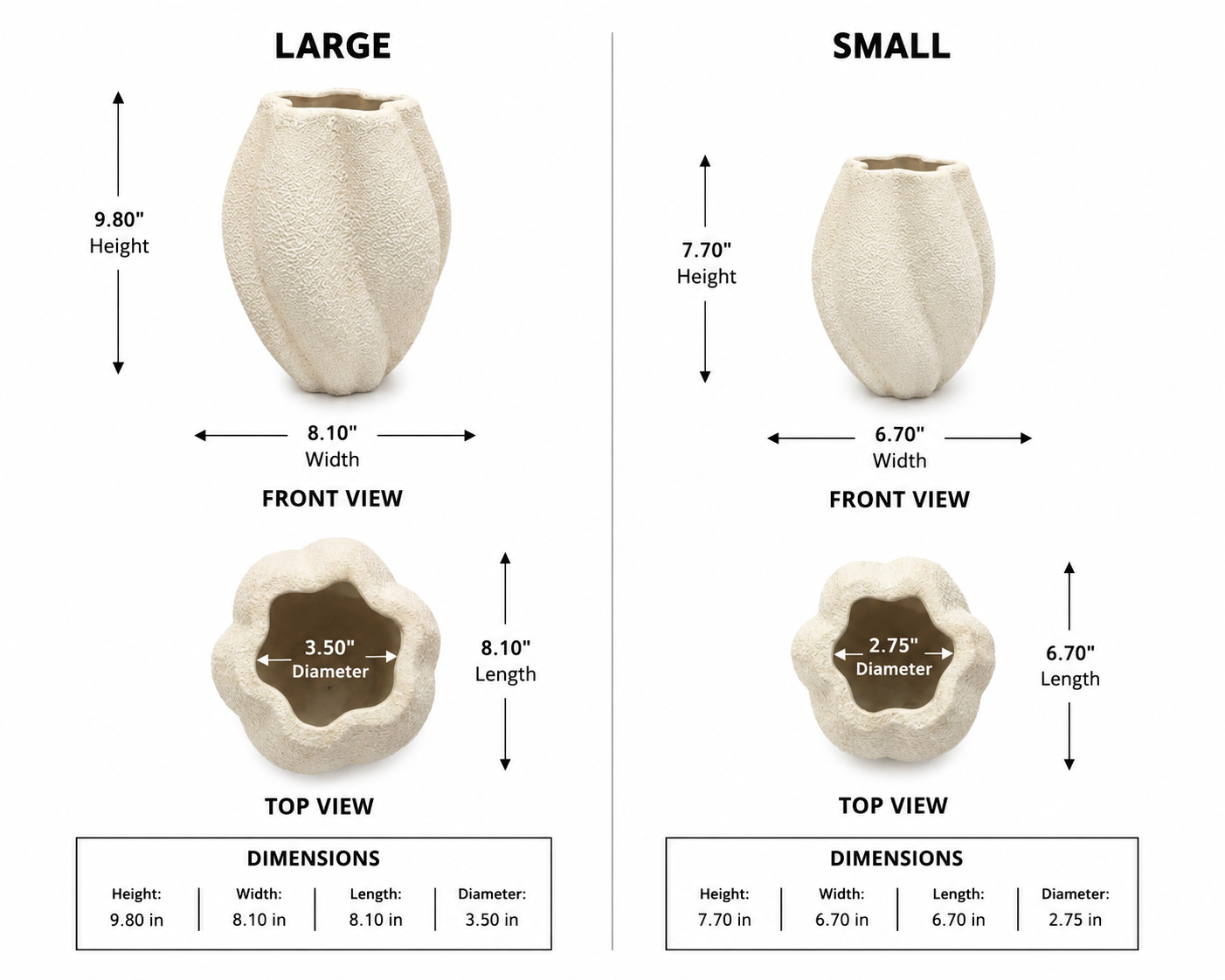 Carline Twisted Lobed Ceramic Vase