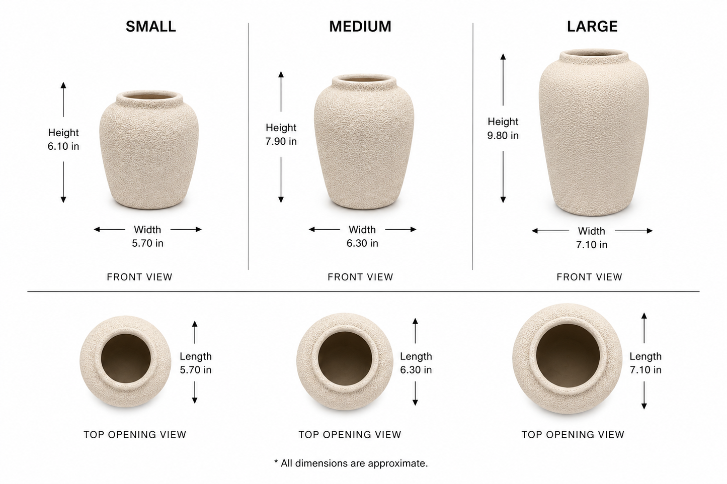 Dencia Ovoid Textured Ceramic Vase