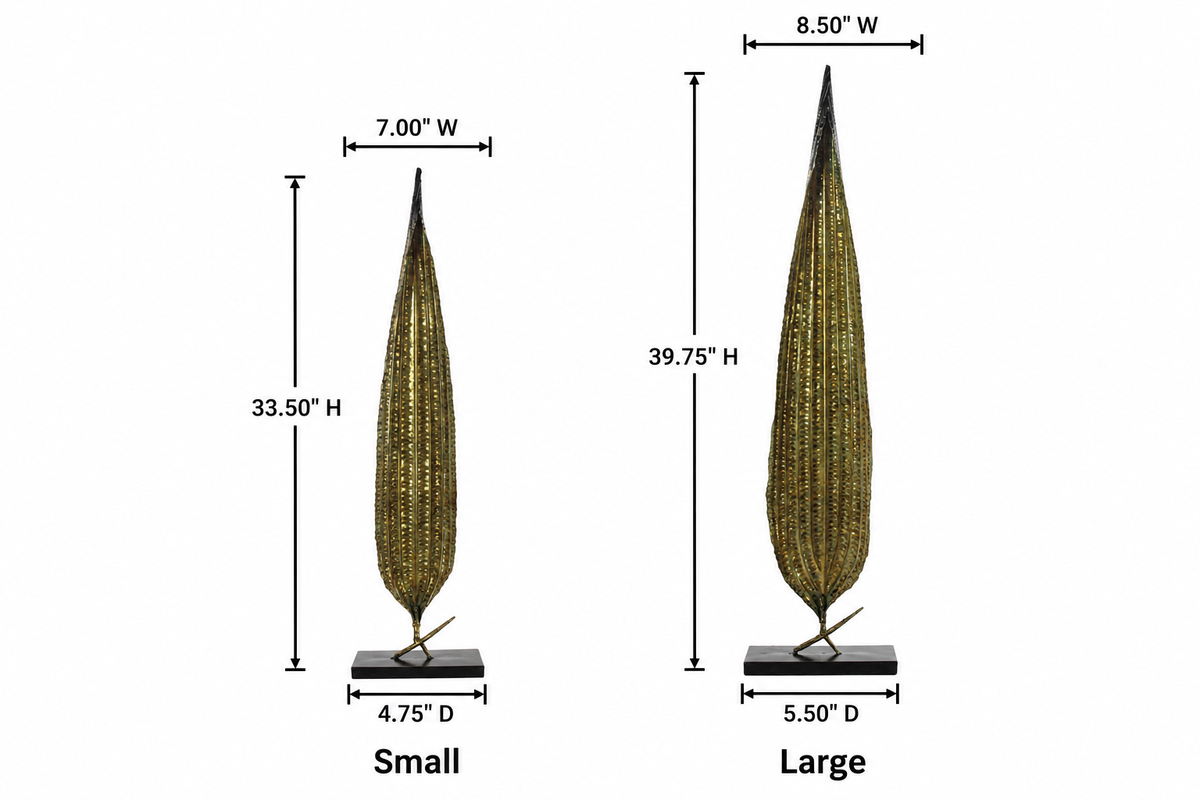 Dorelia Metal Leaf Ornament on Base (Set of 2)