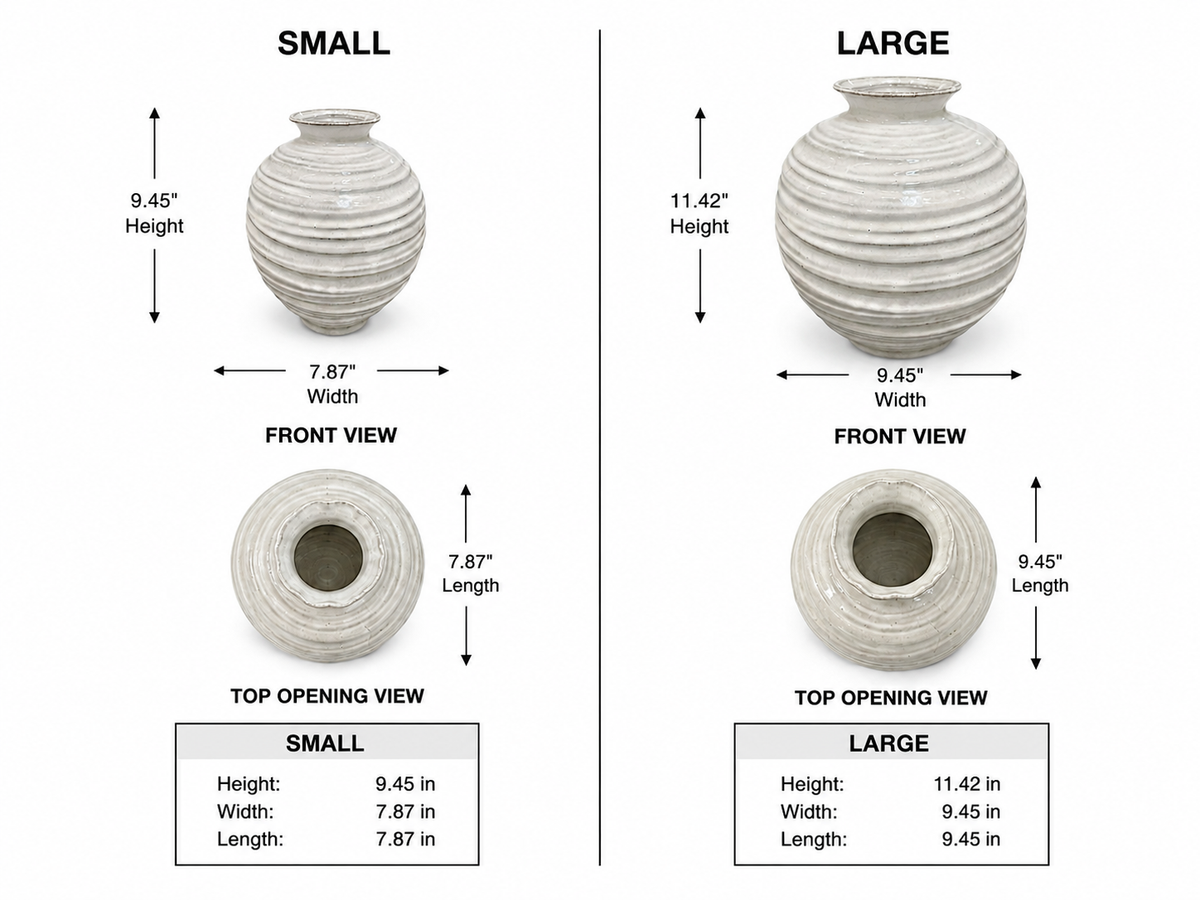 Kenne Ripple-Ridged Ceramic Vase