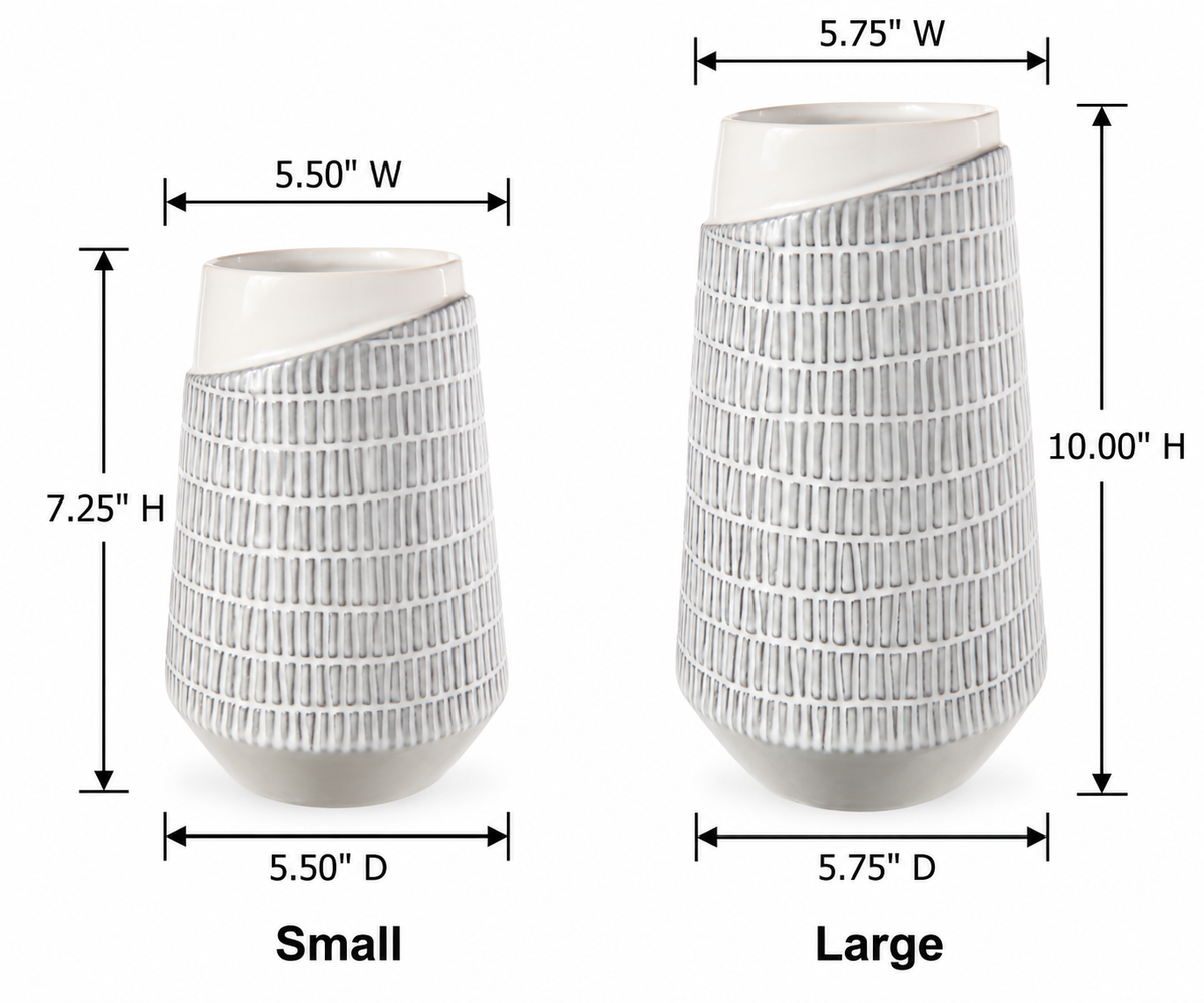 Zavira Vertical Line Ceramic Vase