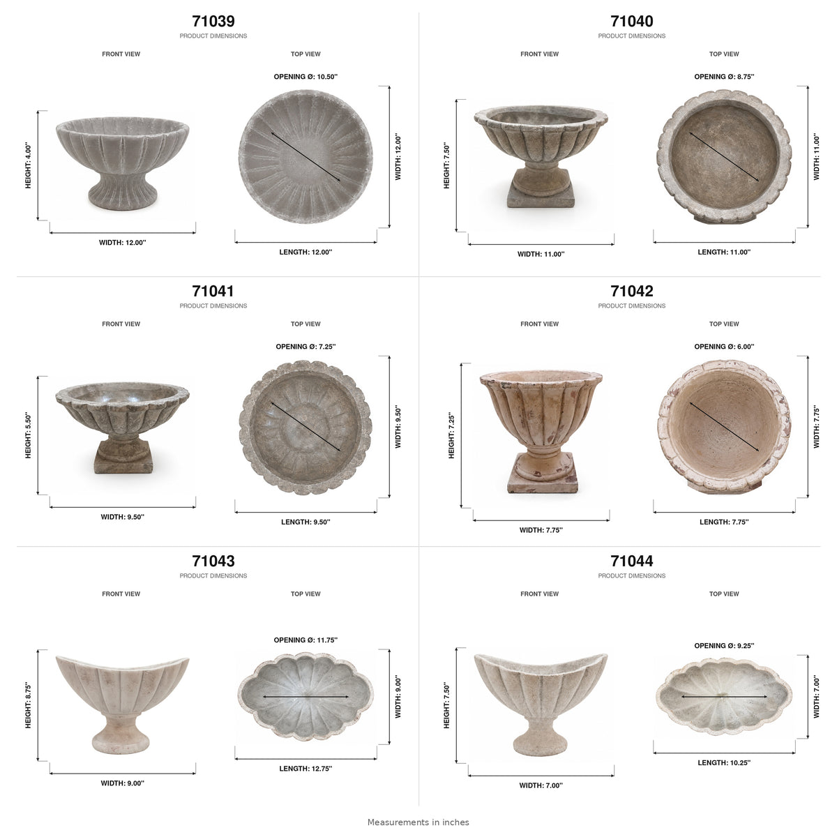 Lerie Fluted Cement Compote Bowl