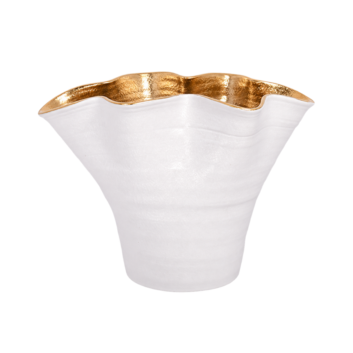 Ulysse Ruffled Rim Ceramic Vase