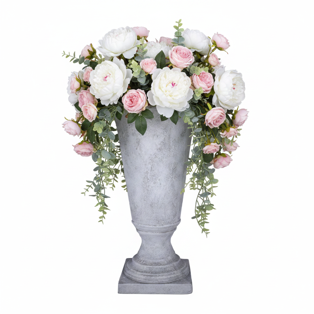Niya Classic Fiberglass Urn Planter with Pedestal