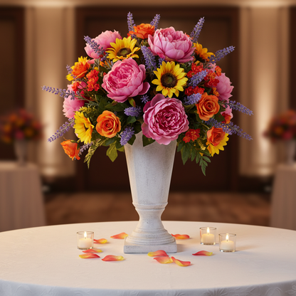 Niya Classic Fiberglass Urn Planter with Pedestal