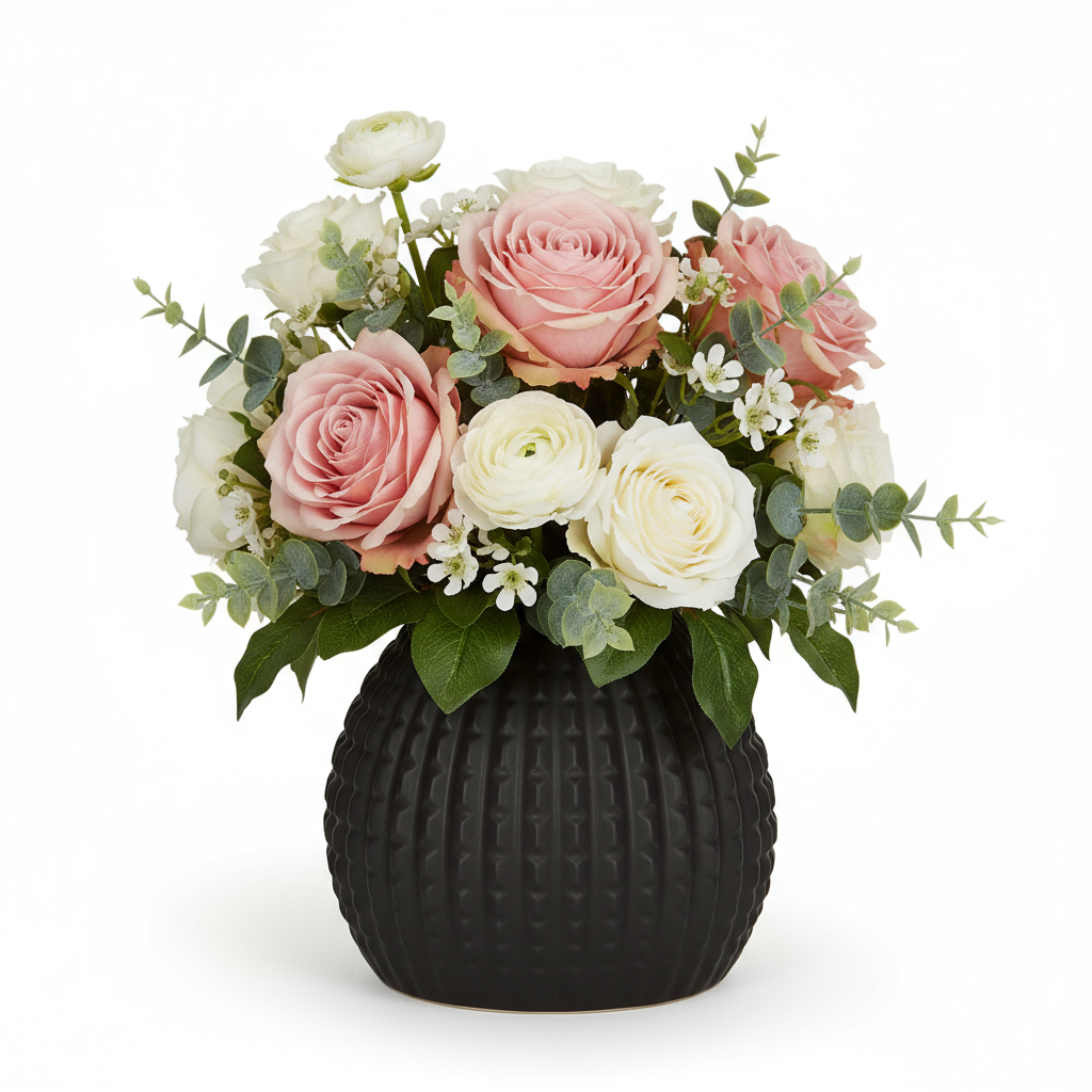 Zoya Matte Black Ceramic Vase