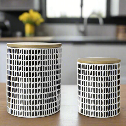 Umberly Ceramic Canister Set with Bamboo Lid (Set of 2)