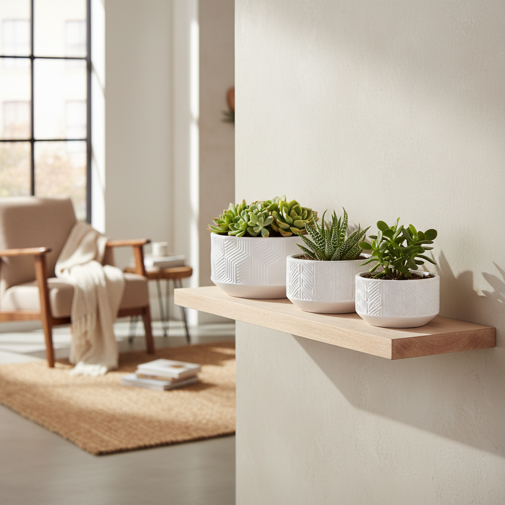 Michelle Geometric Ceramic Pots (Set of 3)