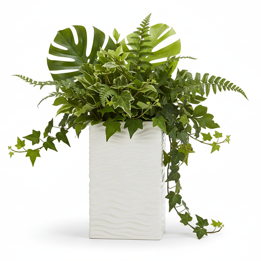 Quarin Embossed Wavy Ceramic Vase