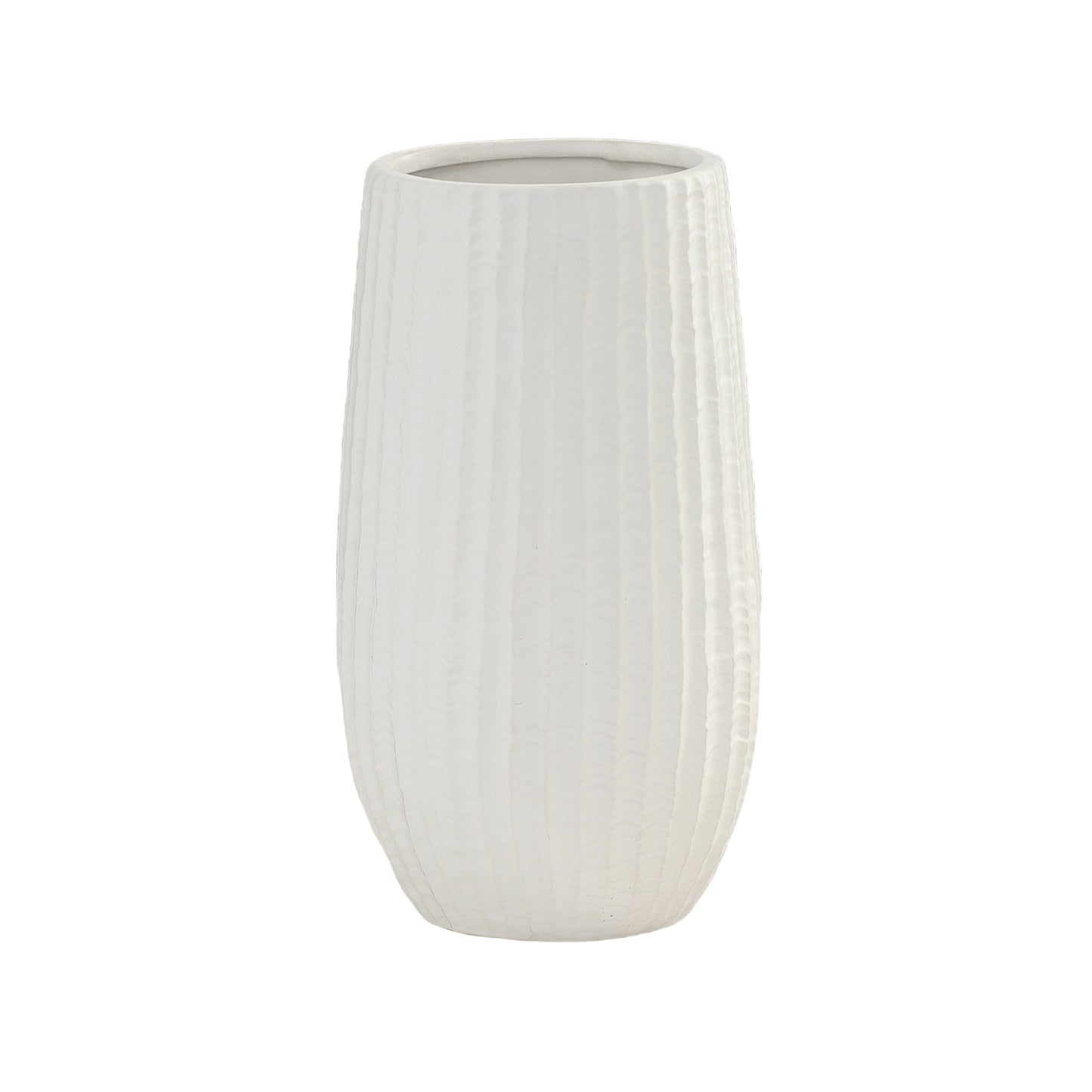 Bernice Textured White Ceramic Vase