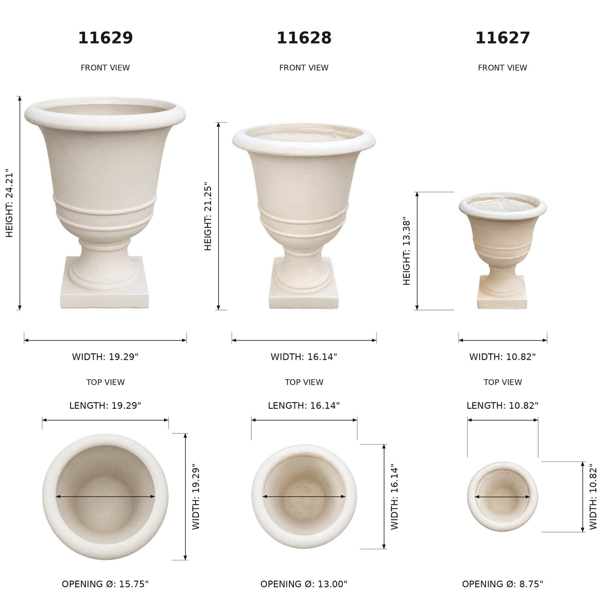 Nola Pedestal Urn Fiberglass Planter