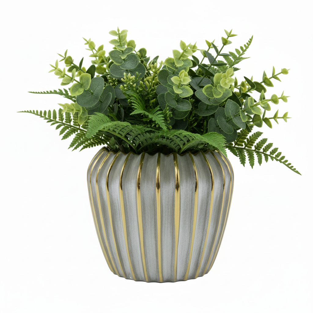 Jaleh Ribbed Ceramic Pot