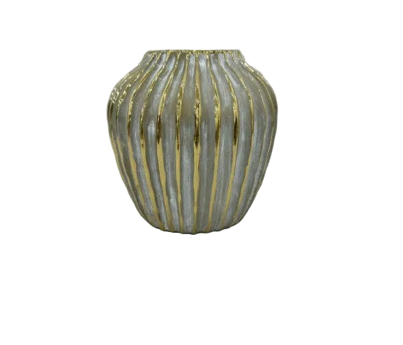 Darice Ribbed Ceramic Decorative Vase