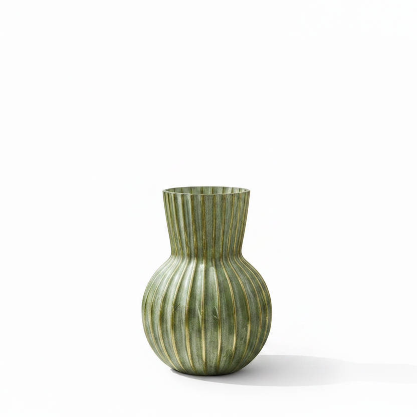 Farrin Ribbed Ceramic Decorative Vase