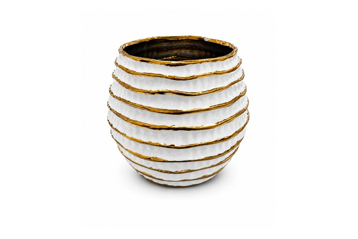 Ceramic Vase with Cylindrical Beehive Silhouette