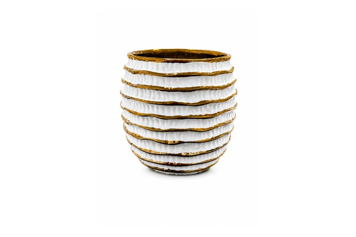 Ceramic Vase with Cylindrical Beehive Silhouette