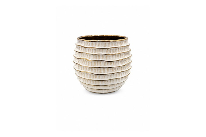 Ceramic Vase with Cylindrical Beehive Silhouette