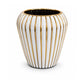Ceramic Round Pot with Ribbed Pattern Design Body