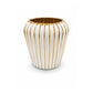 Ceramic Round Pot with Ribbed Pattern Design Body