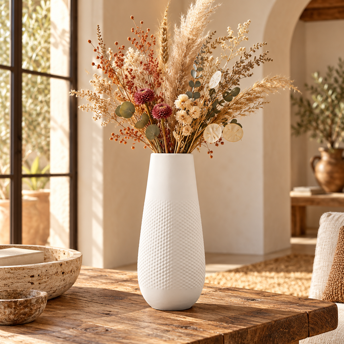 Jax Embossed Dot Ceramic Vase