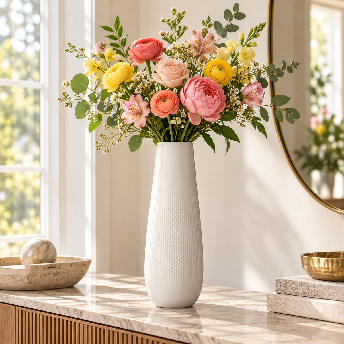 Jax Embossed Dot Ceramic Vase