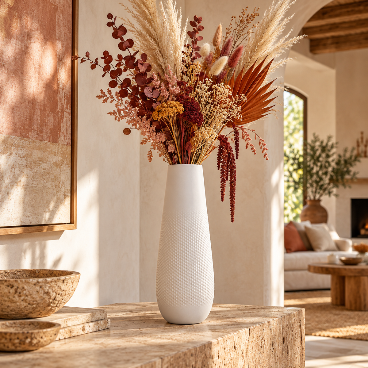 Jax Embossed Dot Ceramic Vase