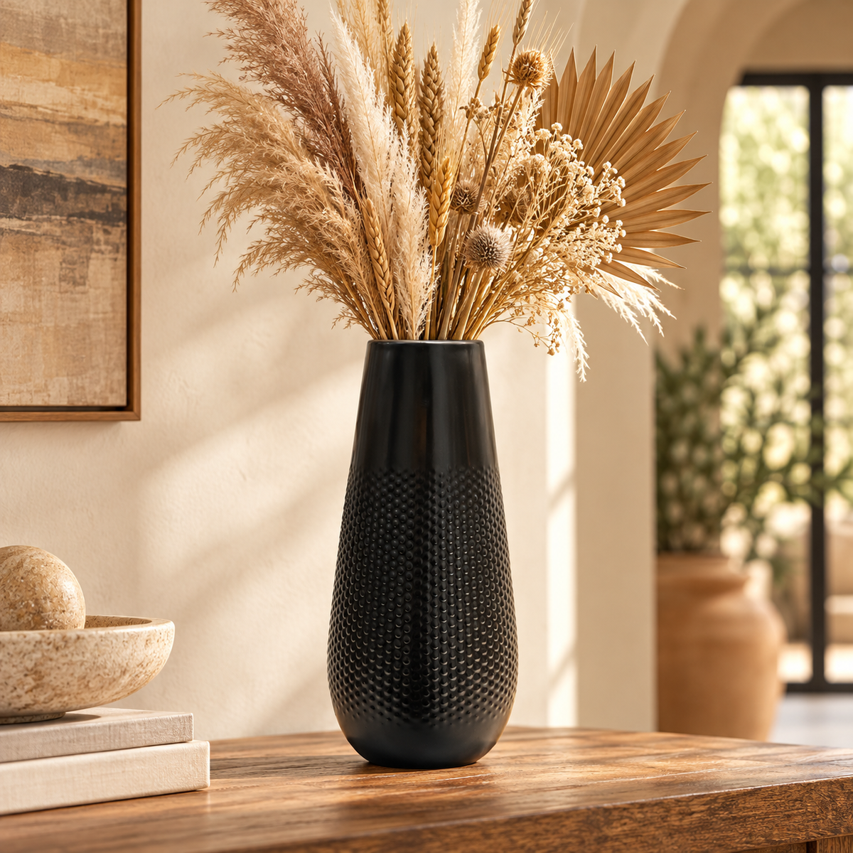 Jax Embossed Dot Ceramic Vase