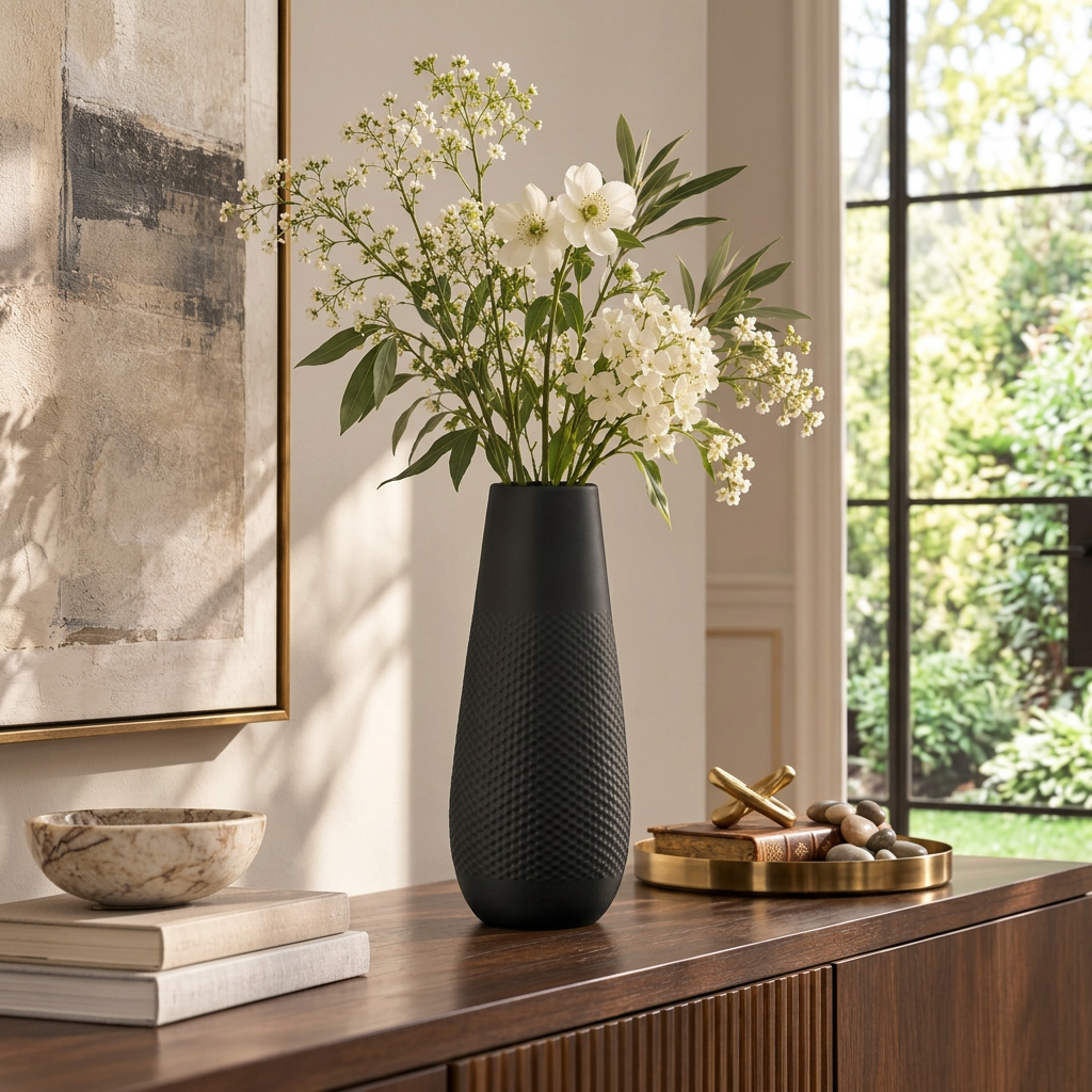 Jax Embossed Dot Ceramic Vase