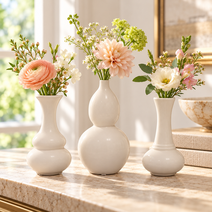 Naelle Ceramic Trumpet Vase Set (Set of 3)