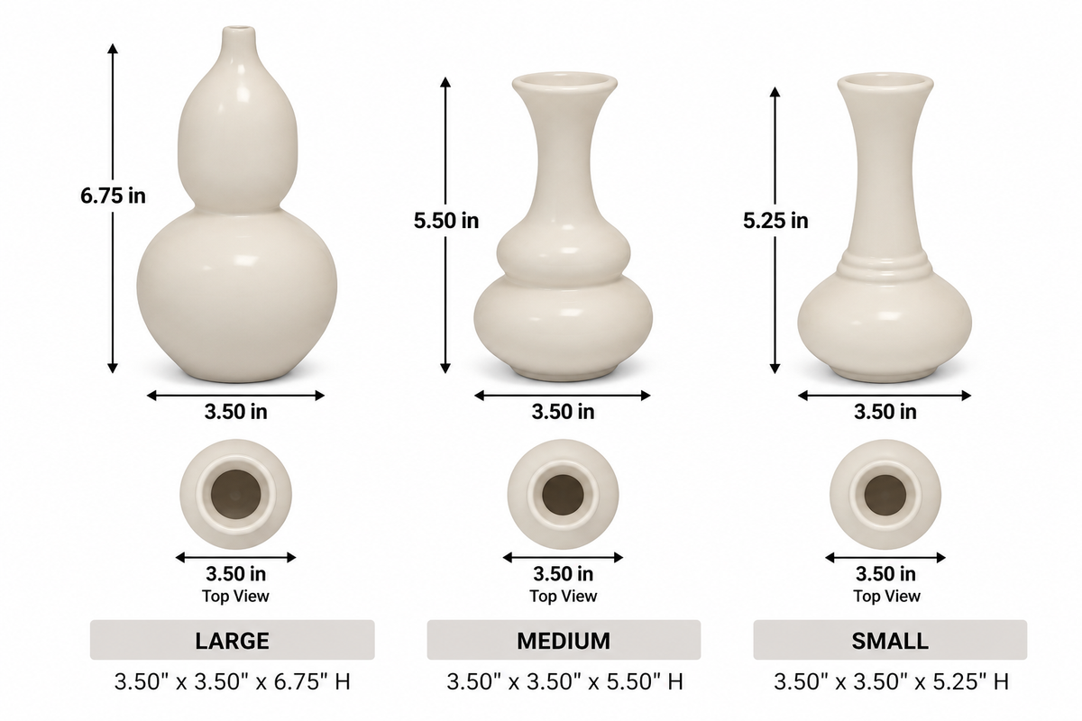 Naelle Ceramic Trumpet Vase Set (Set of 3)
