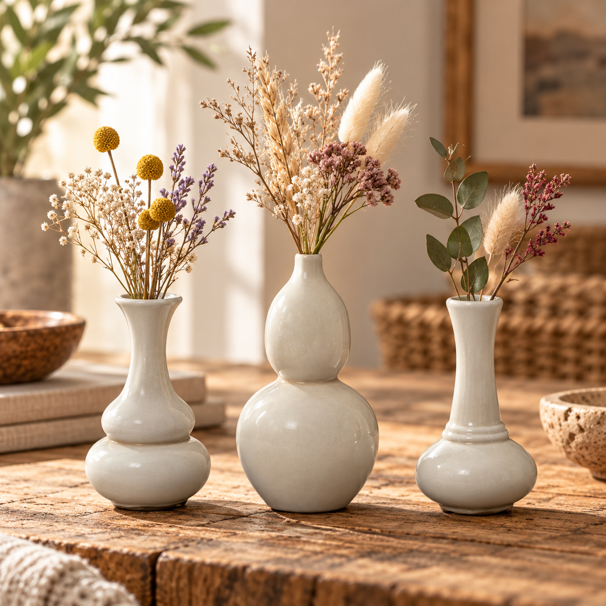 Naelle Ceramic Trumpet Vase Set (Set of 3)
