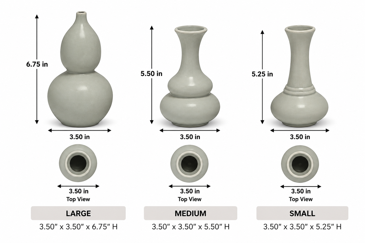 Naelle Ceramic Trumpet Vase Set (Set of 3)
