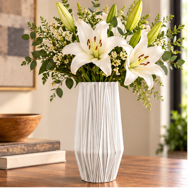 Nexley Embossed Spike Ceramic Vase