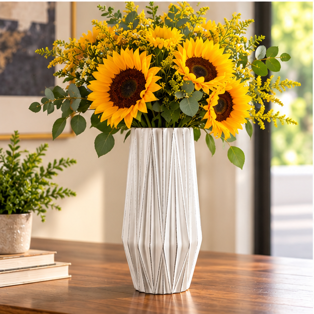 Nexley Embossed Spike Ceramic Vase