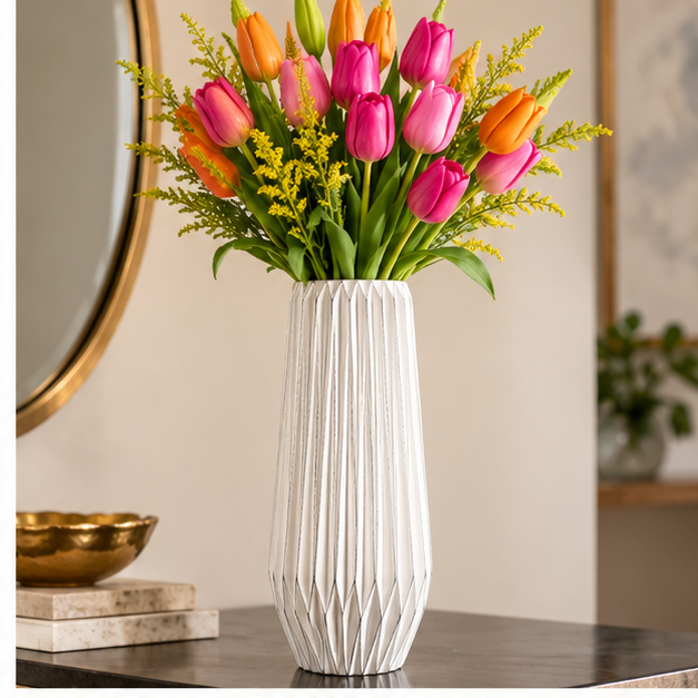 Nexley Embossed Spike Ceramic Vase