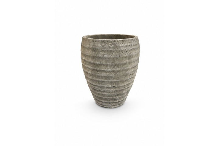 Olya Textured Barrel-Style Cement Planter