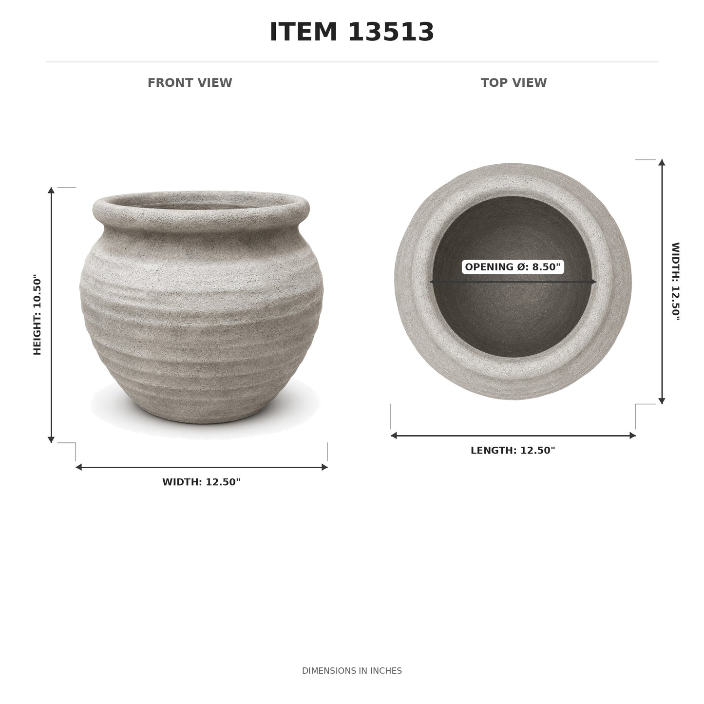Kamilia Rustic Bell-Shaped Cement Planter