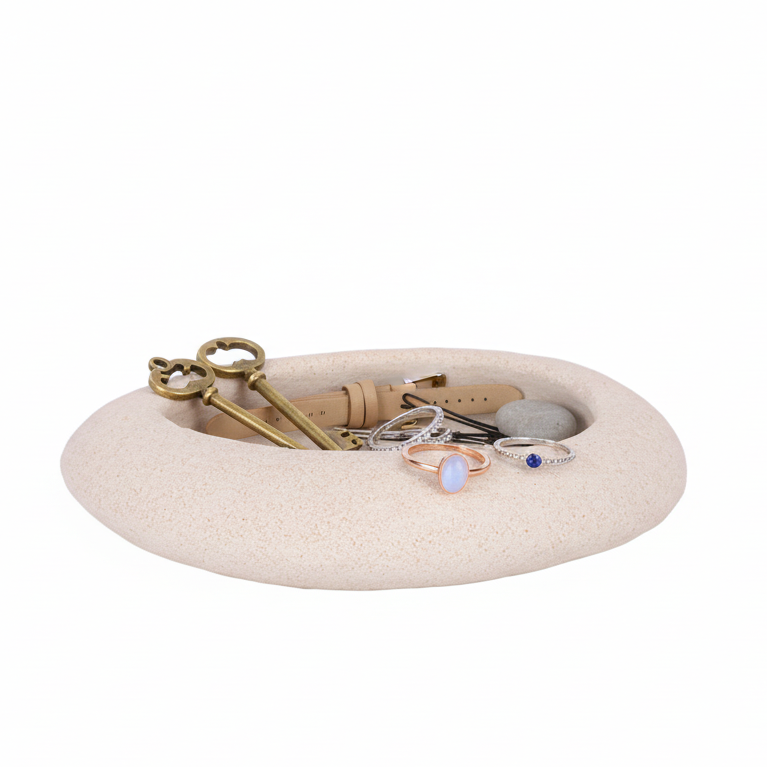 Olivia Polyresin Decorative Bowls in Cream Finish