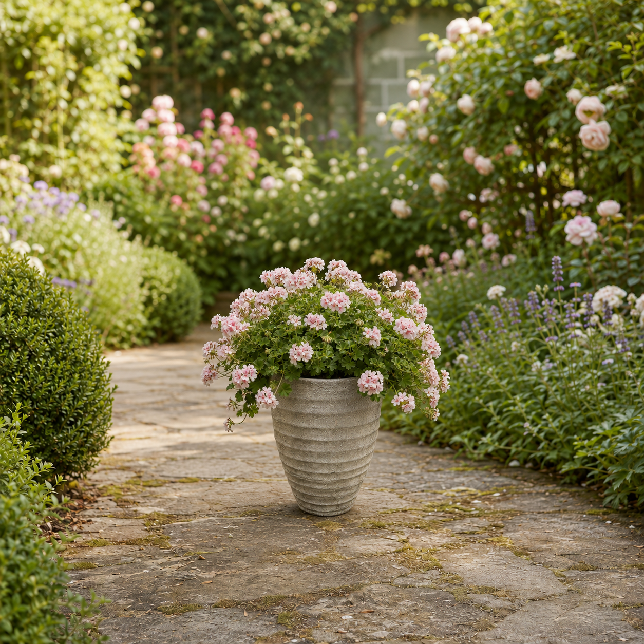 Zane Ribbed Cement Planter