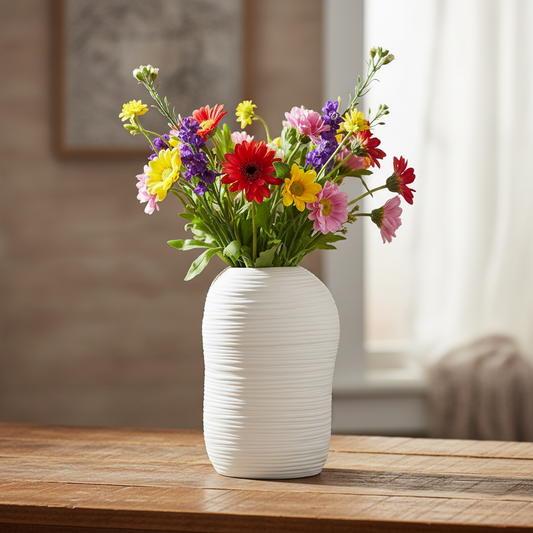 Tessa Combed Ceramic Vase