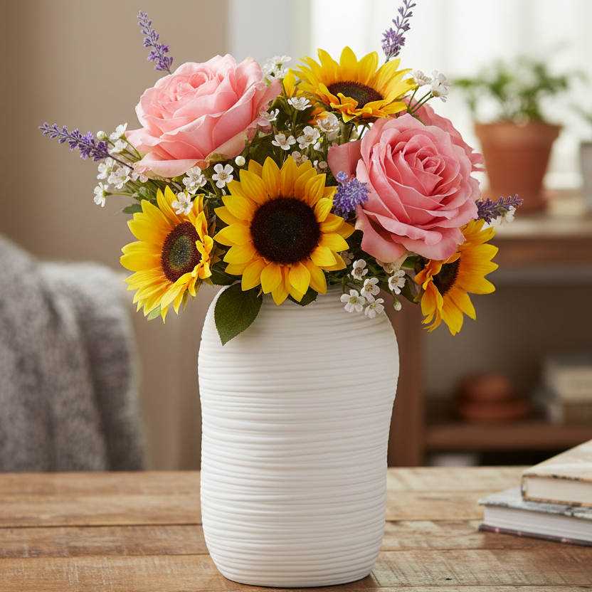 Tessa Combed Ceramic Vase